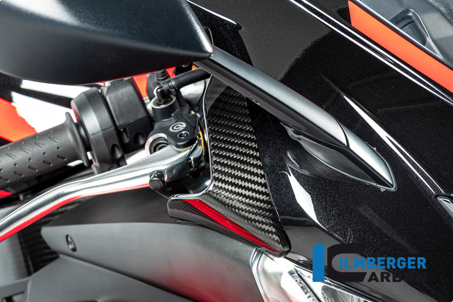 Deflector de viento de carbono Ilmberger en la parte del carenado arriba lado derecho brillante para Aprilia RSV4 2021-