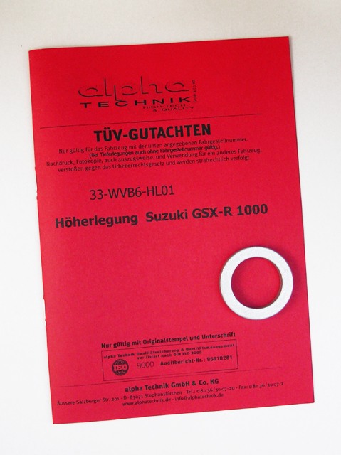 Kit de elevación alpha Technik 15 mm para Suzuki GSXR1000, WVB6