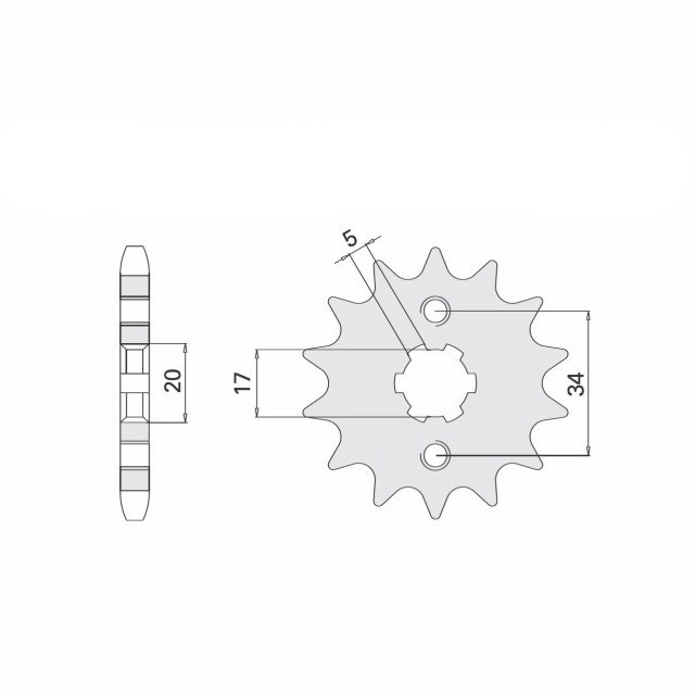 Piñón, 17 dientes, Paso 428