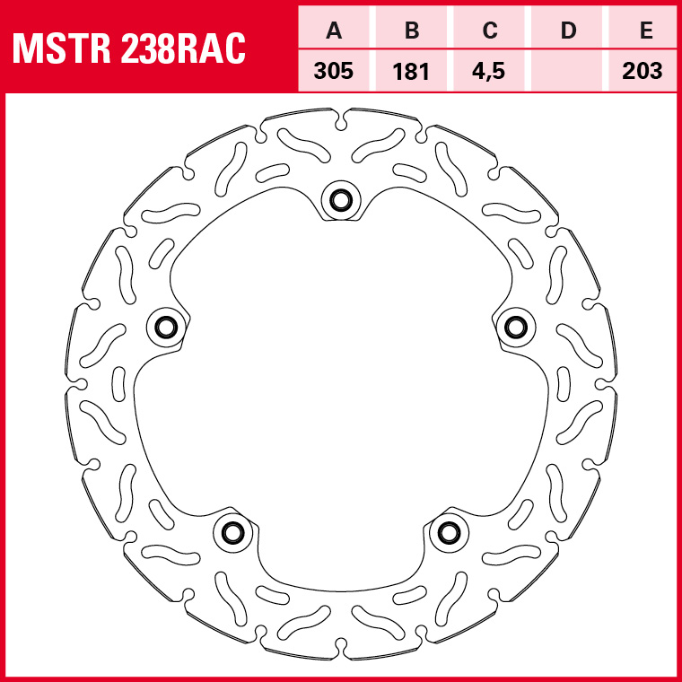 TRW disco de freno Deportivo BMW Semiflotante MSTR238RAC