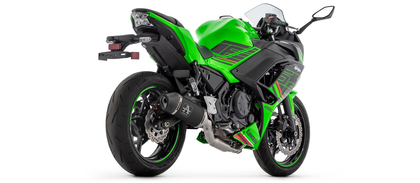 Sistema completo de competición ARROW con silenciador VELOCE negro con tapa final de carbono para Kawasaki Ninja 650, Z650 año de modelo 2024- sin homologación calle