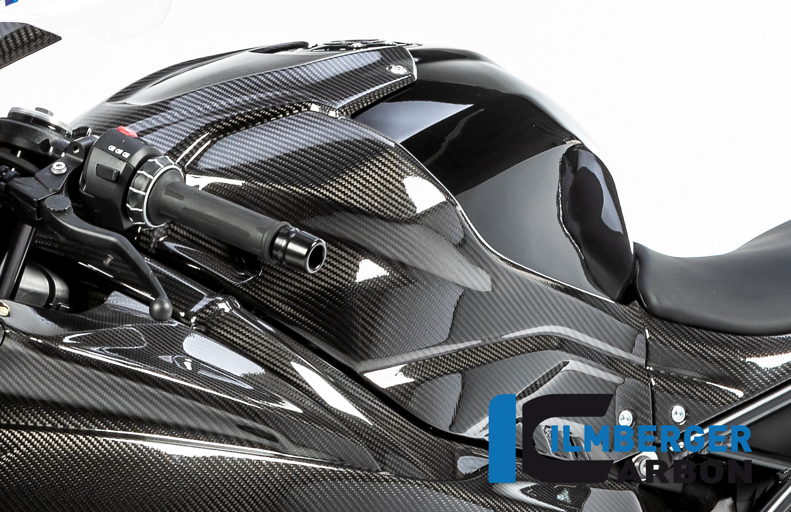Ilmberger Carbon depósito de gasolinaabdeckung Racing, brillante, BMW S1000RR 2019- , M1000RR 2021-