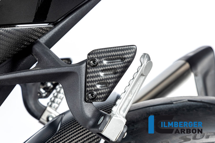 Protector de talón de carbono Ilmberger para pasajero lado izquierdo mate para Aprilia RSV4 / Tuono V4 2021-