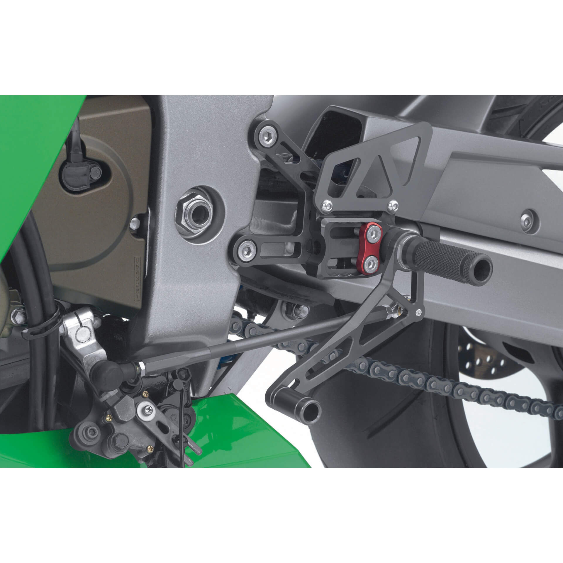 Sistema de reposapiés LSL 2Slide para Kawasaki ZX-6R, ZX-6RR, 2003-2004, negro-rojo