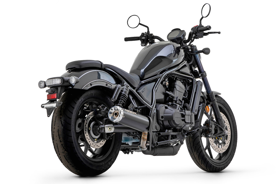 ARROW Escape REBEL DARK Sip-On con tapa final de aluminio para Honda CMX 1100 Rebel año del modelo 2021-