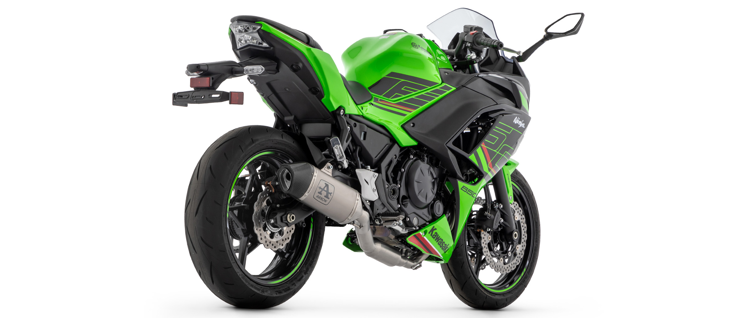 Sistema completo ARROW con silenciador VELOCE de titanio con tapa de carbono para Kawasaki Ninja 650, Z650 año del modelo 2024-