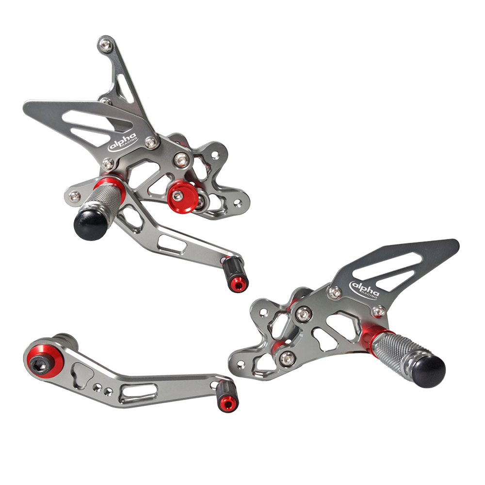 Sistema de reposapiés >TRACK< color titanio Suzuki GSX-R750 2011-2017 con ABE