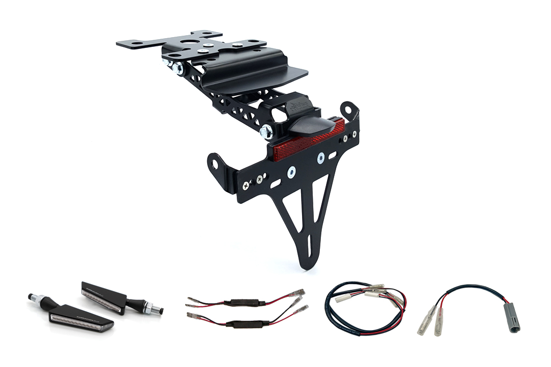 Kit de Soporte de Matrícula y luz de intermitente alpha Technik SQ-LED para Yamaha Tenere 700 a partir del año modelo 2019 (Trasero)