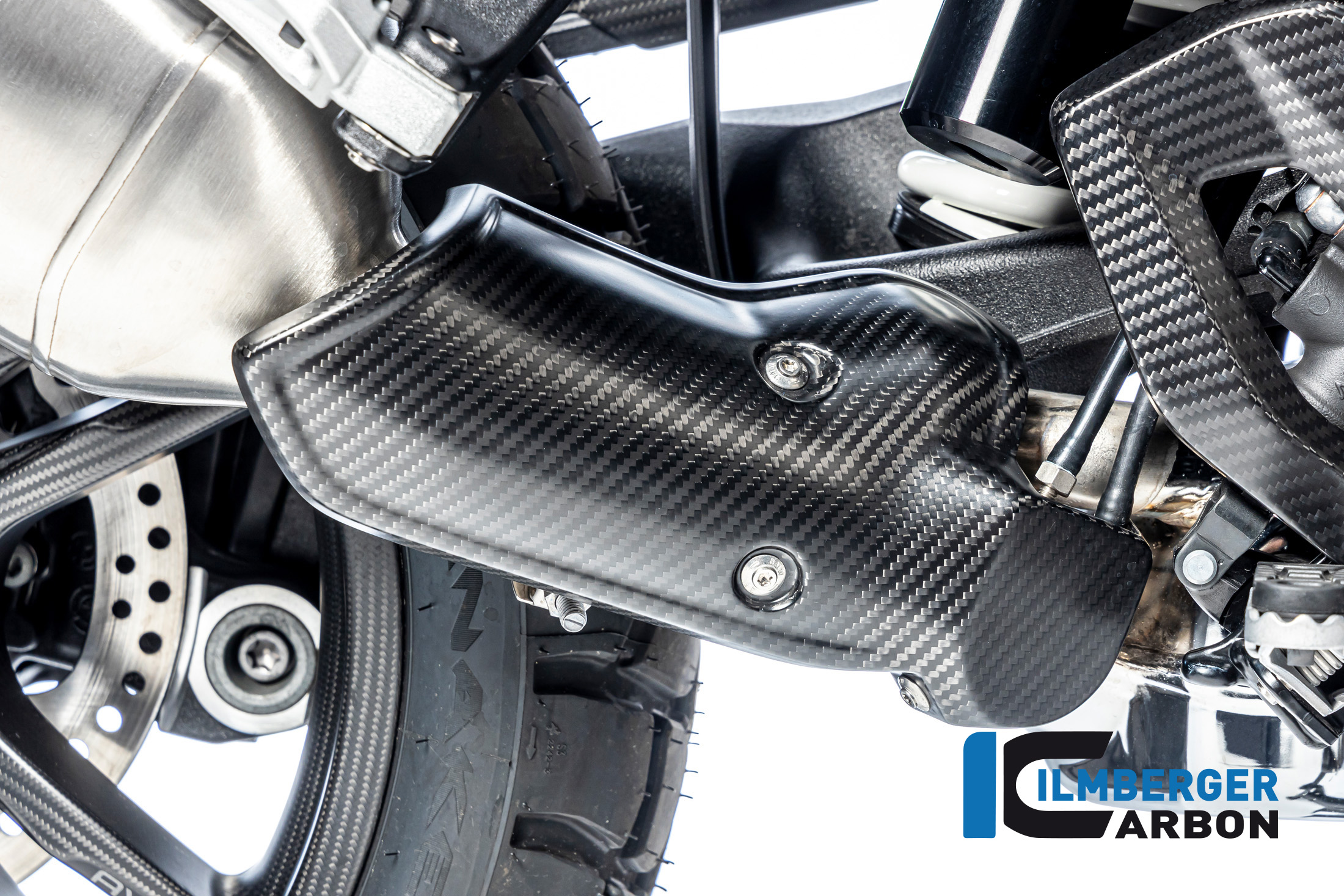 Protector de calor de escape Ilmberger Carbon inferior, mate, BMW R1300GS 2023-