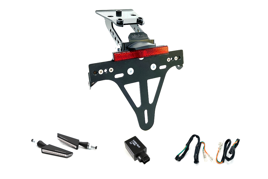alpha Technik Kit de soporte de matrícula y luz de intermitente SQ-LED para Honda CBR650F / CBR650FA y CB650F / CB650FA a partir del año de modelo 2017- (Trasero)