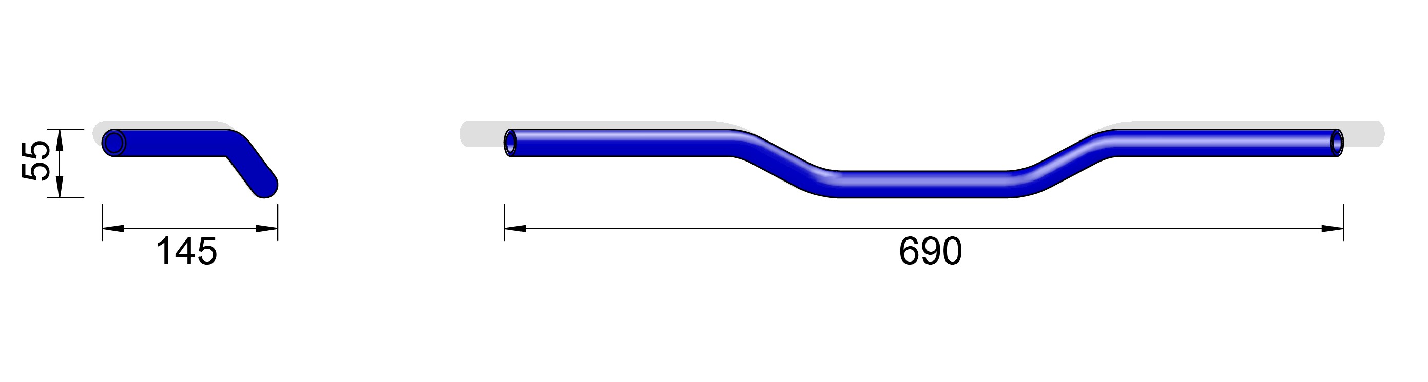Manillar de acero LSL LM1/BMW, plata