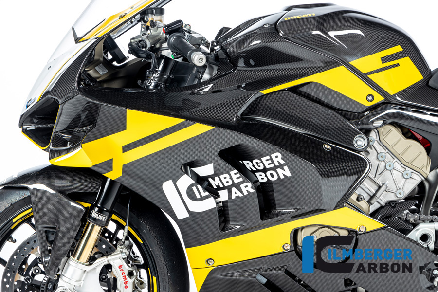 Panel Lateral de Carenado Ilmberger Carbono lado izquierdo Racing, brillante, Ducati Panigale V4, V4S 2022-