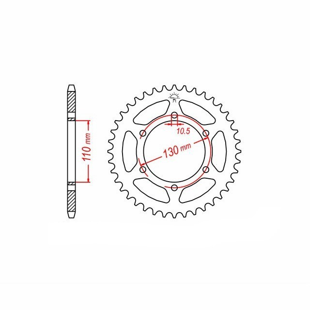 corona de Acero, 46 Dientes, Paso 520