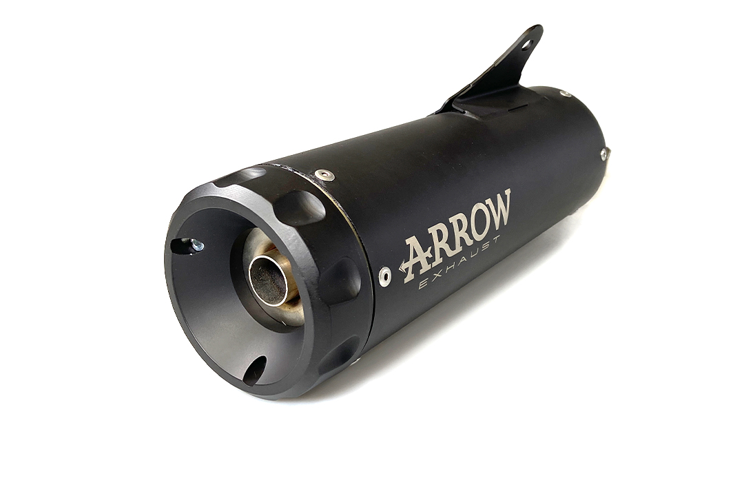 ARROW Escape REBEL DARK Slip-On con tapa final de aluminio negra para Honda CMX 1100 Rebel año de modelo 2021-