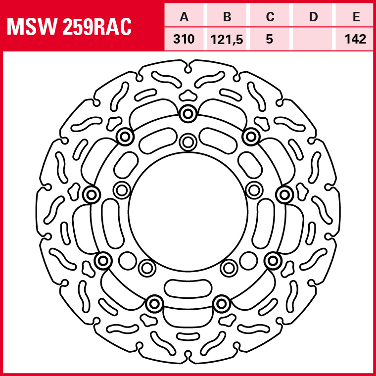TRW disco de freno Deportivo flotante MSW259RAC