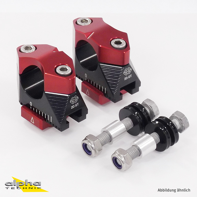 GILLES 2DGT Torretas de manillar ajustables negro/rojo