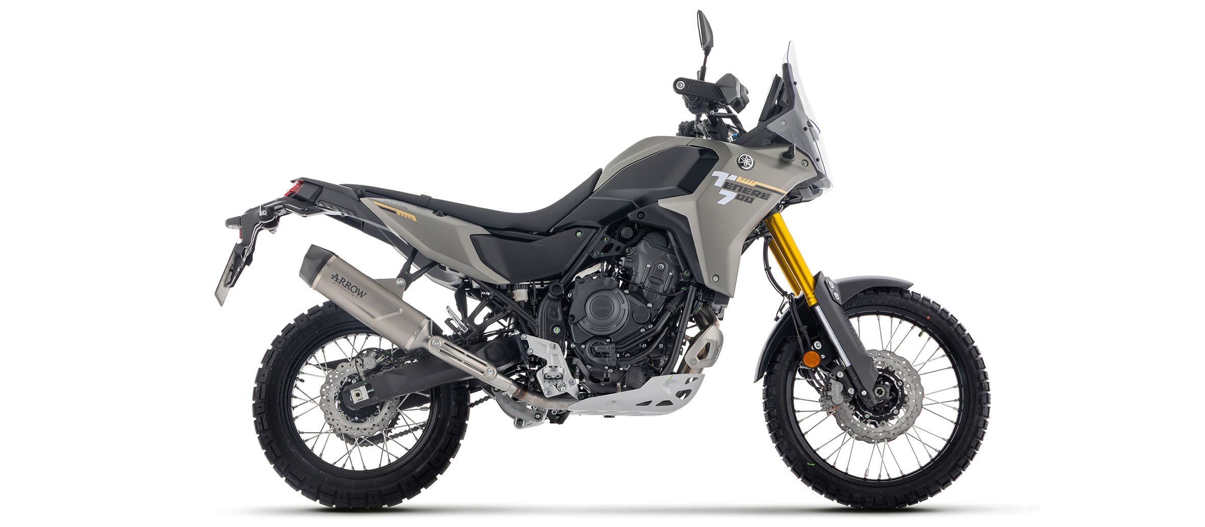 Escape ARROW INDY RACE con funda de titanio y tapa final de carbono para Yamaha Tenere 700, DM20, a partir del año modelo 2025-