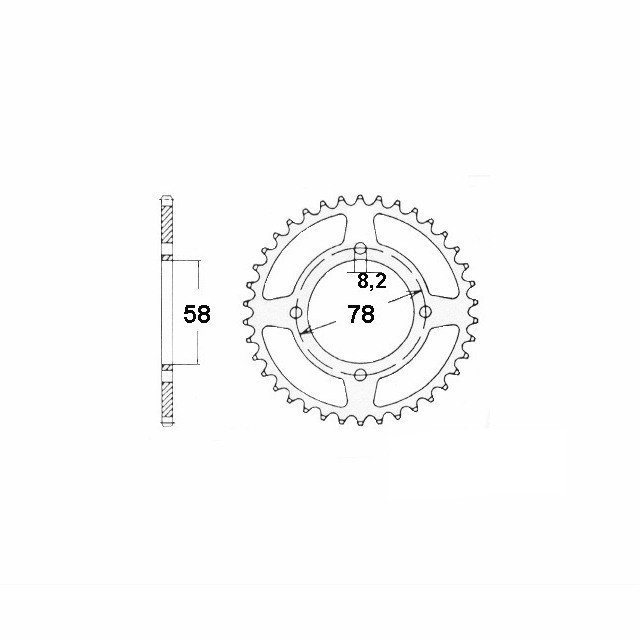 corona de Acero, 41 Dientes, Paso 428