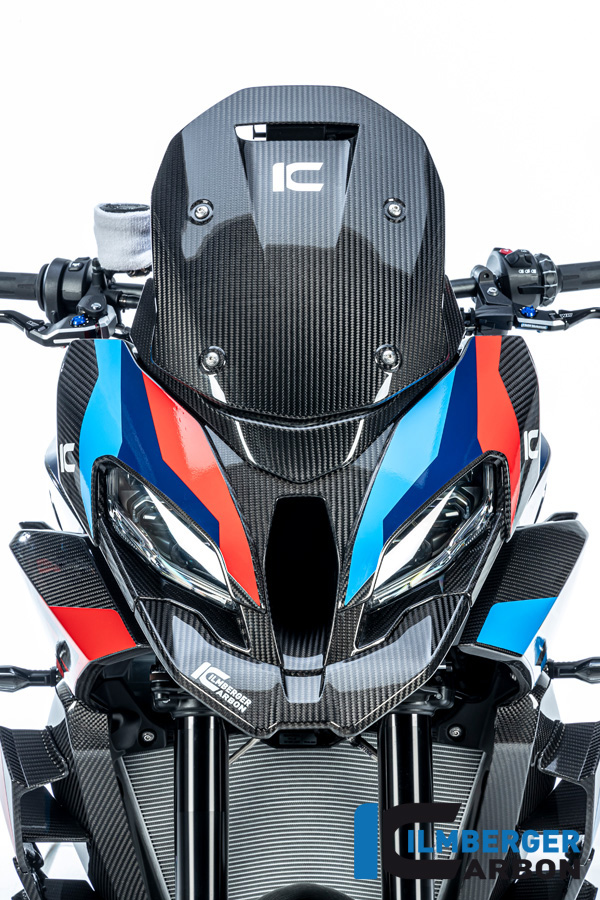 Parte central superior del carenado de carbono Ilmberger, entrada de aire, brillante, BMW S1000XR 2020- M1000XR 2024-