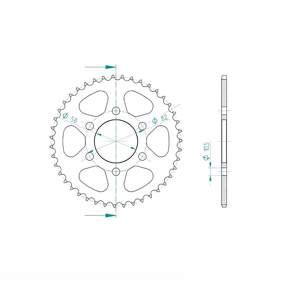 Juego de cadena ENUMA 428 HO para Benelli 125 Tornado TNT Año del modelo 2017-2021