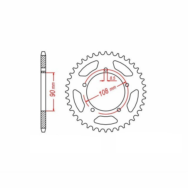 corona de Acero, 38 Dientes, Paso 530