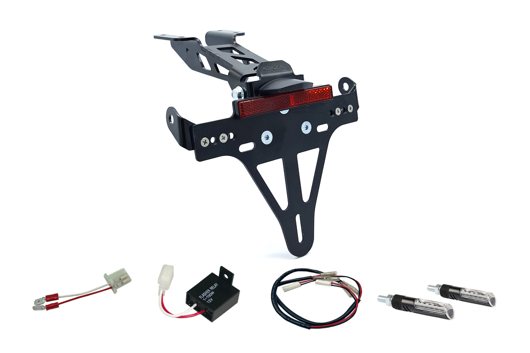 alpha Technik Kit de Soporte de Matrícula y luz de intermitente IDEA para Yamaha MT125 a partir del año de modelo 2020 (Trasero)