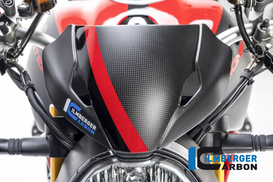 Parabrisas de carbono Ilmberger incl. soporte, mate, Ducati Monster 1200, 1200S 2017-