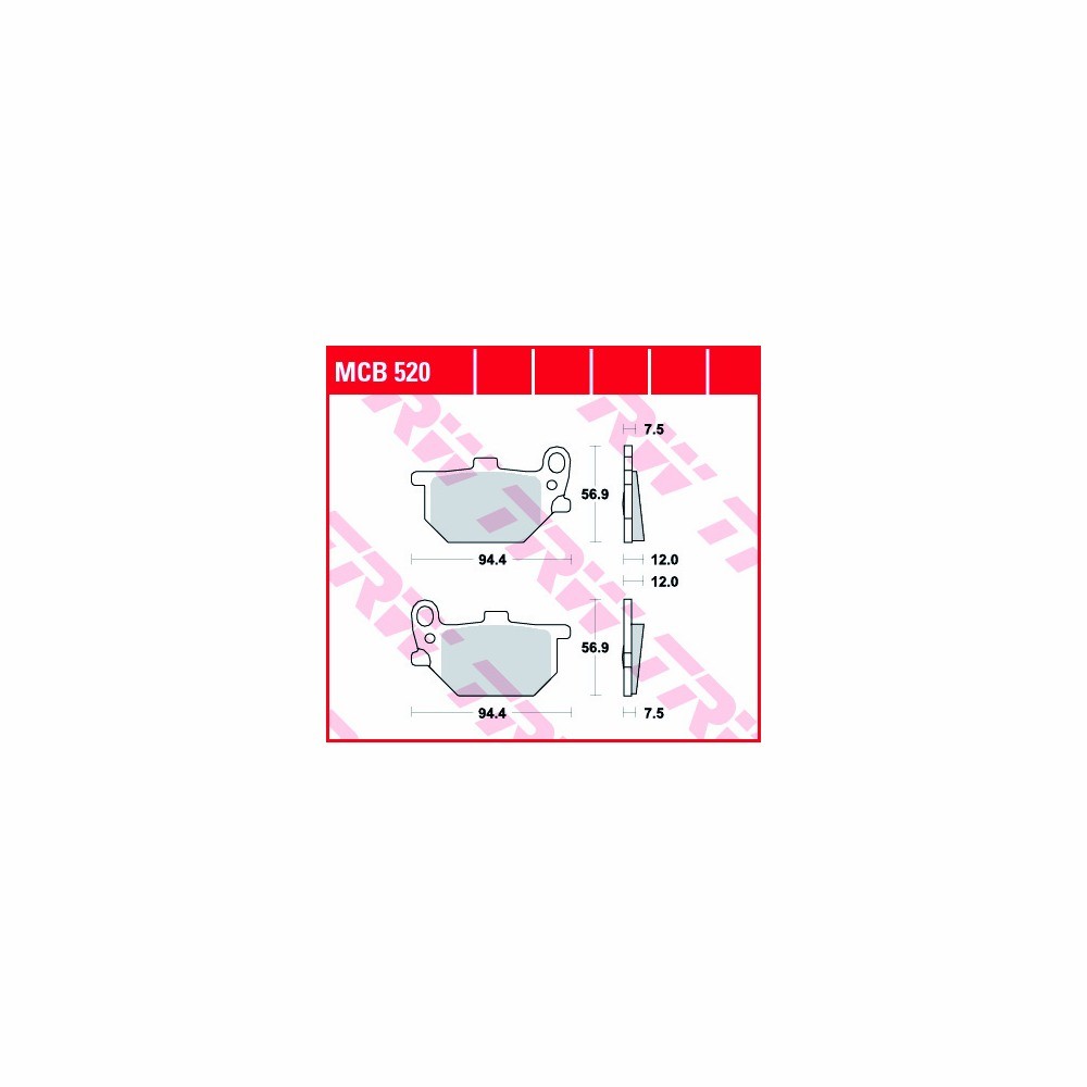 TRW pastillas del frenosatz Allround MCB520 anterior, delanteroe