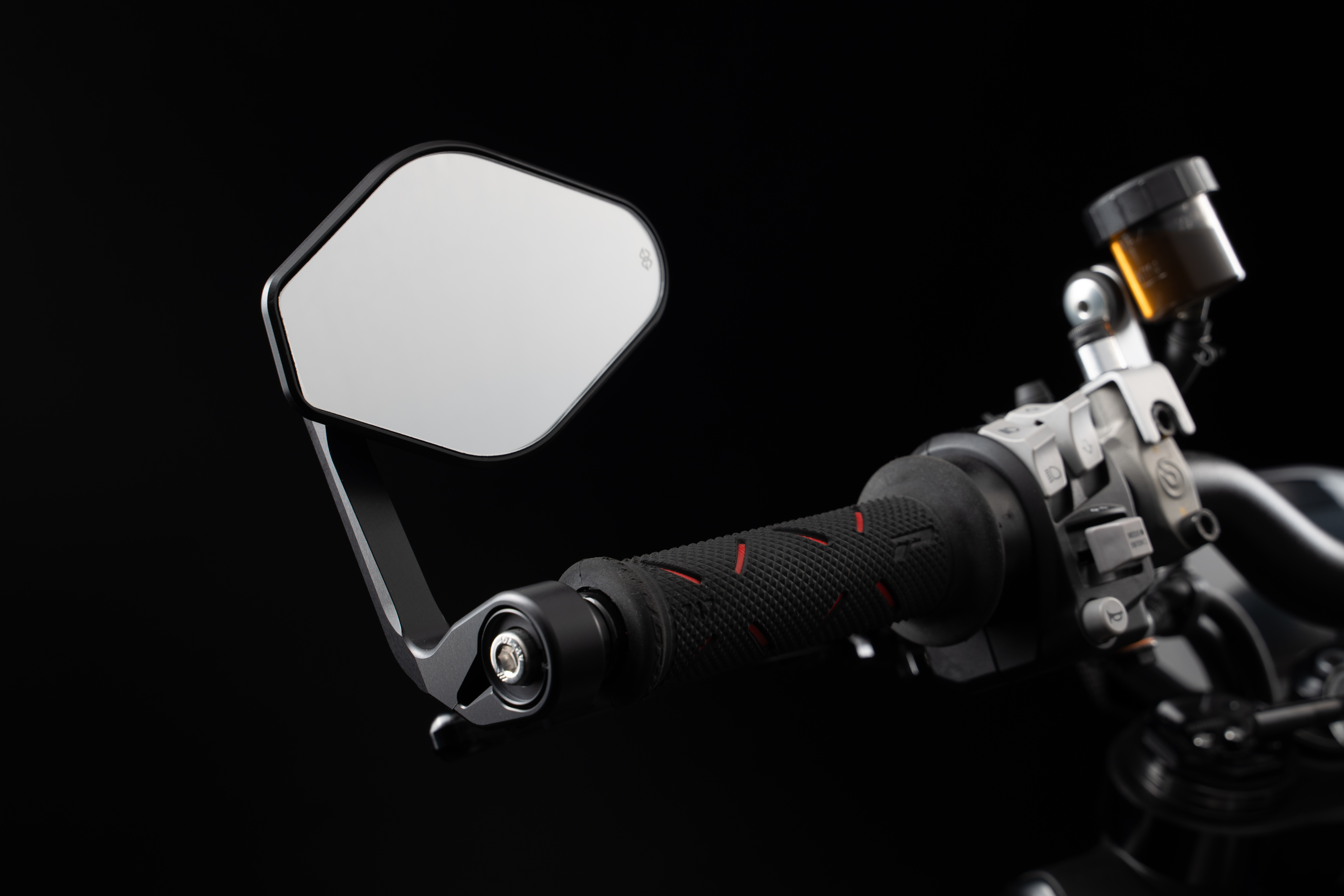 Espejo de extremo de manillar Gilles STRATOS simétrico, negro