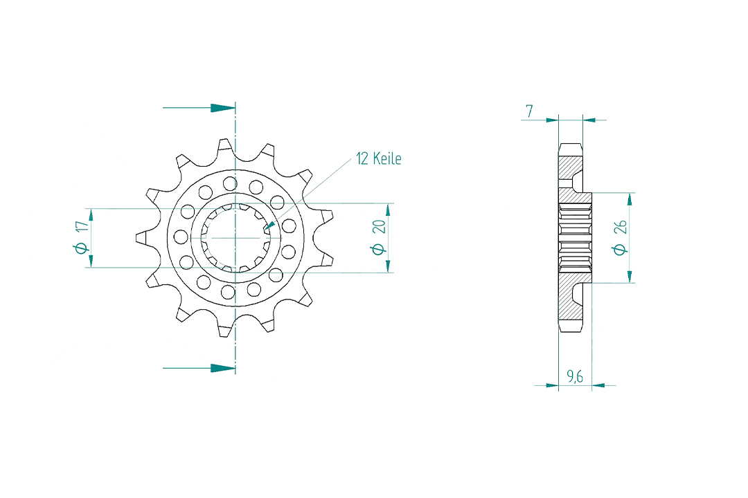 Piñón, 13 dientes, Paso 428