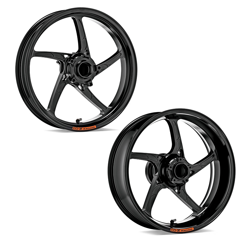 OZ Piega Juego de aluminio en negro brillante para Triumph Daytona 675(R), 2013-2017 y Street Triple 675, 2013-2016 y Street Triple 765 (R/S/RS), 2017-2020
