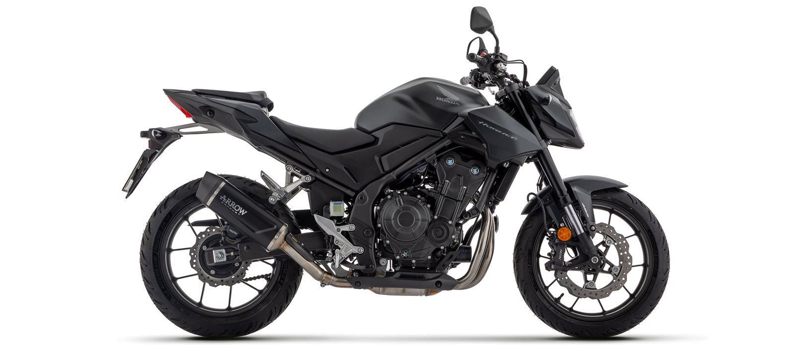 Silenciador ARROW INDY RACE EVO Aluminio negro para Honda NX500 / CB500 Hornet año de modelo 2024-