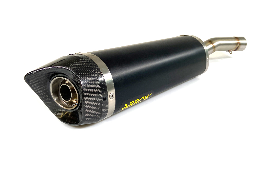 Escape ARROW DARK THUNDER Aluminio negro con tapa de carbono para Yamaha YZF-R125 2019- MT125 2019-
