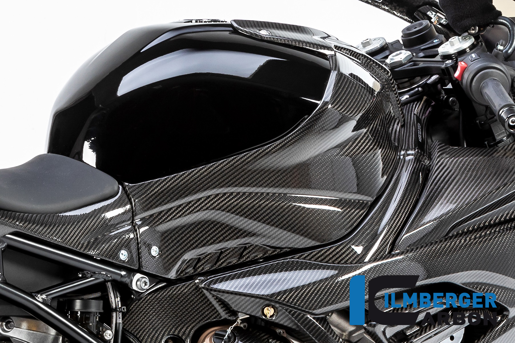Ilmberger Carbon depósito de gasolinaabdeckung Racing, brillante, BMW S1000RR 2019- , M1000RR 2021-