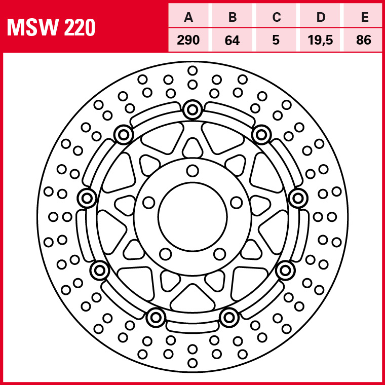 TRW disco de freno Universal flotante MSW220