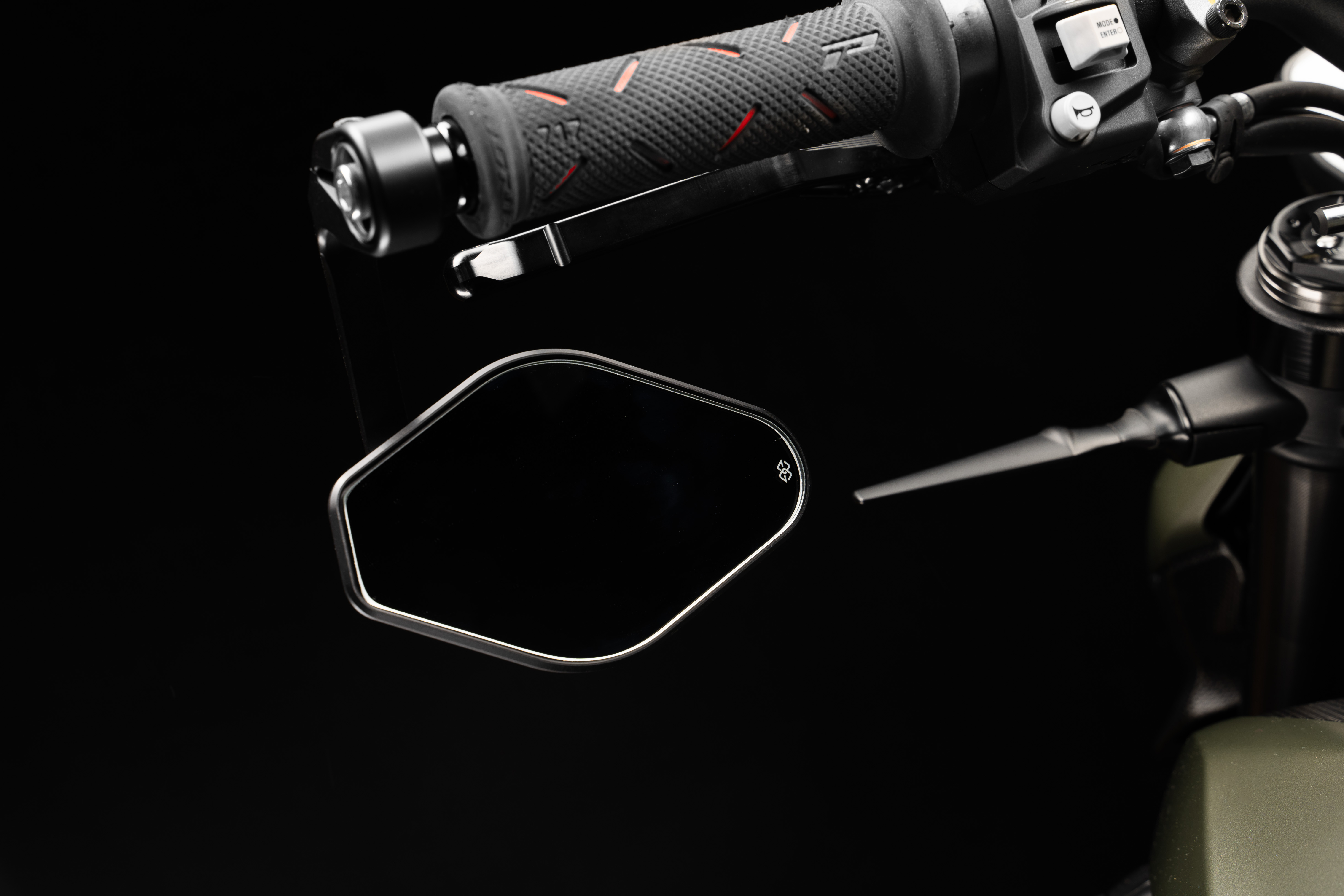 Espejo de extremo de manillar Gilles STRATOS simétrico, negro