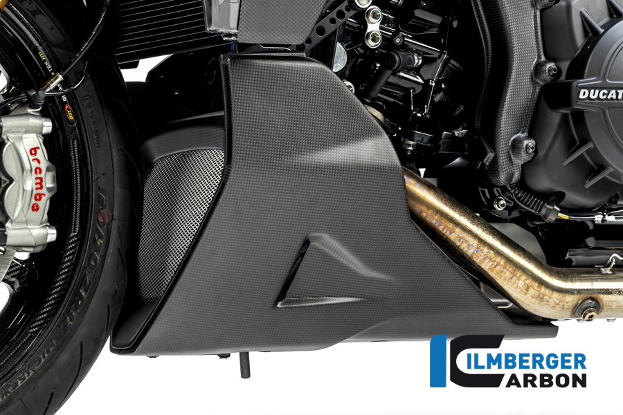Spoiler de motor de carbono Ilmberger lado izquierdo, mate, Ducati Diavel 1260, 2019-