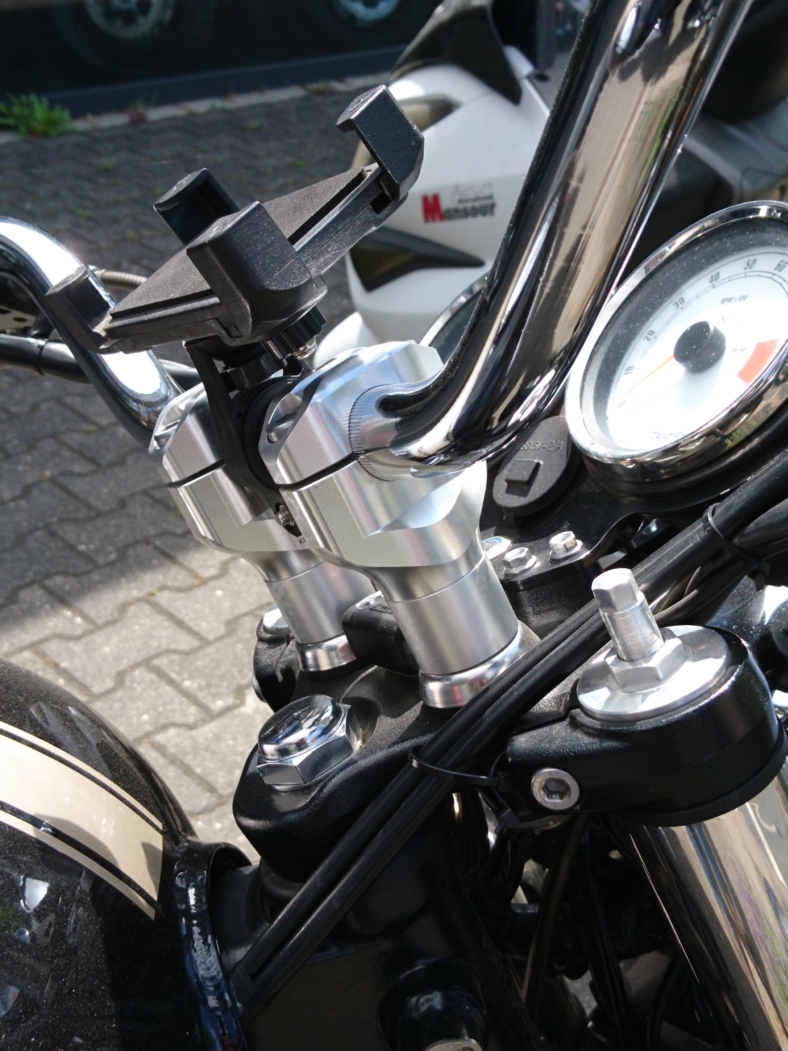 Kit de torretas LSL Bonneville y Thruxton 08-, 1 pulgada, negro