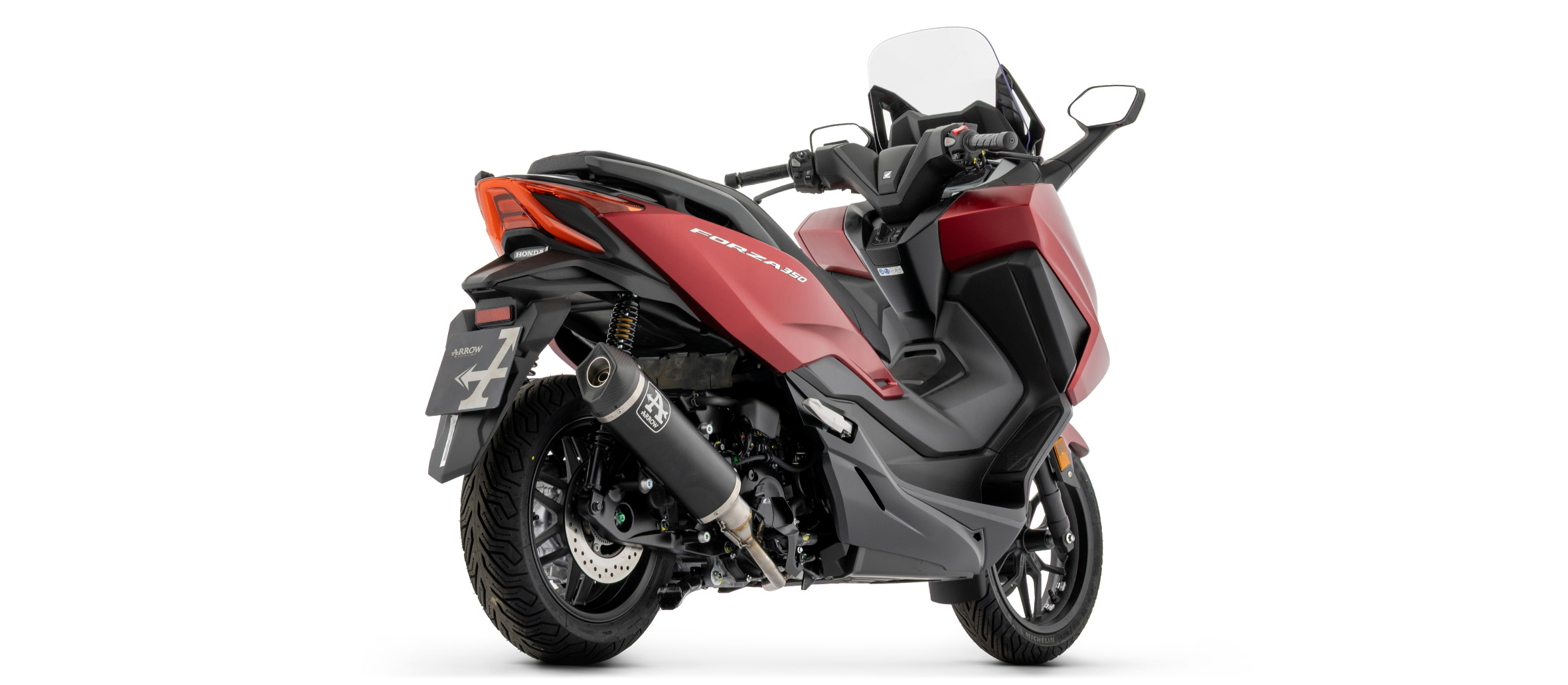 ARROW Escape DARK URBAN con tapa final de carbono para Honda ADV 350, 2025-