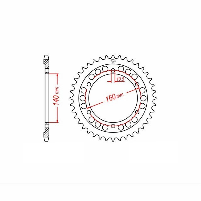 corona Acero, 45 Dientes, Paso 532