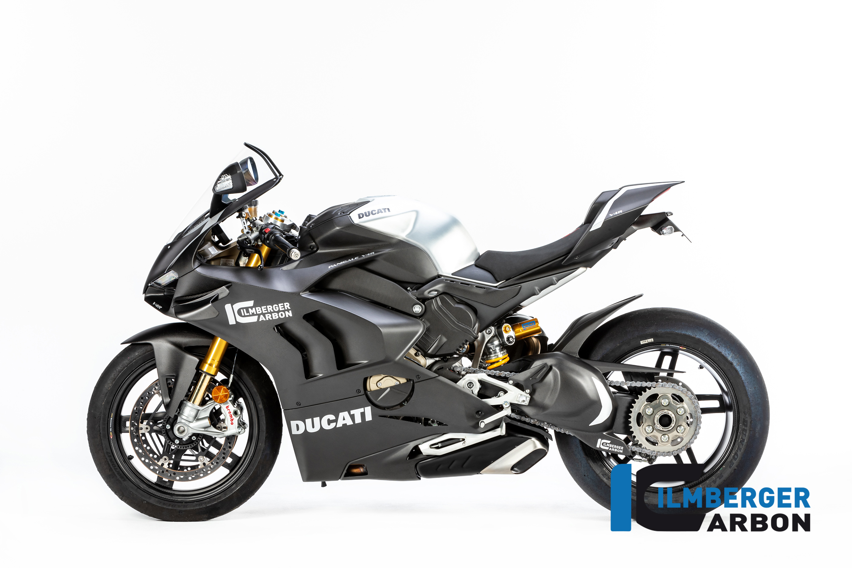 Panel lateral de carenado de carbono Ilmberger lado derecho brillante Panigale V4 R