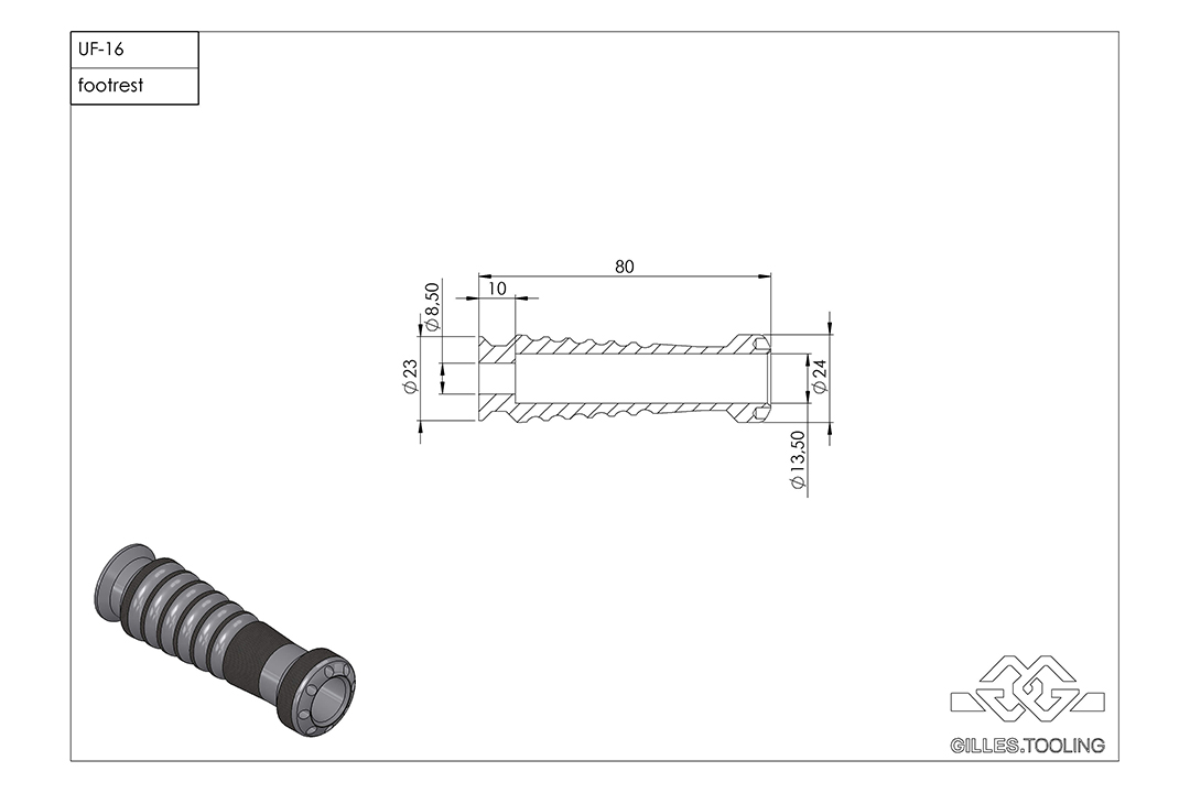 Gilles Kit de reposapiés de repuesto Sport, piloto, plata para BMW R nineT, F900R