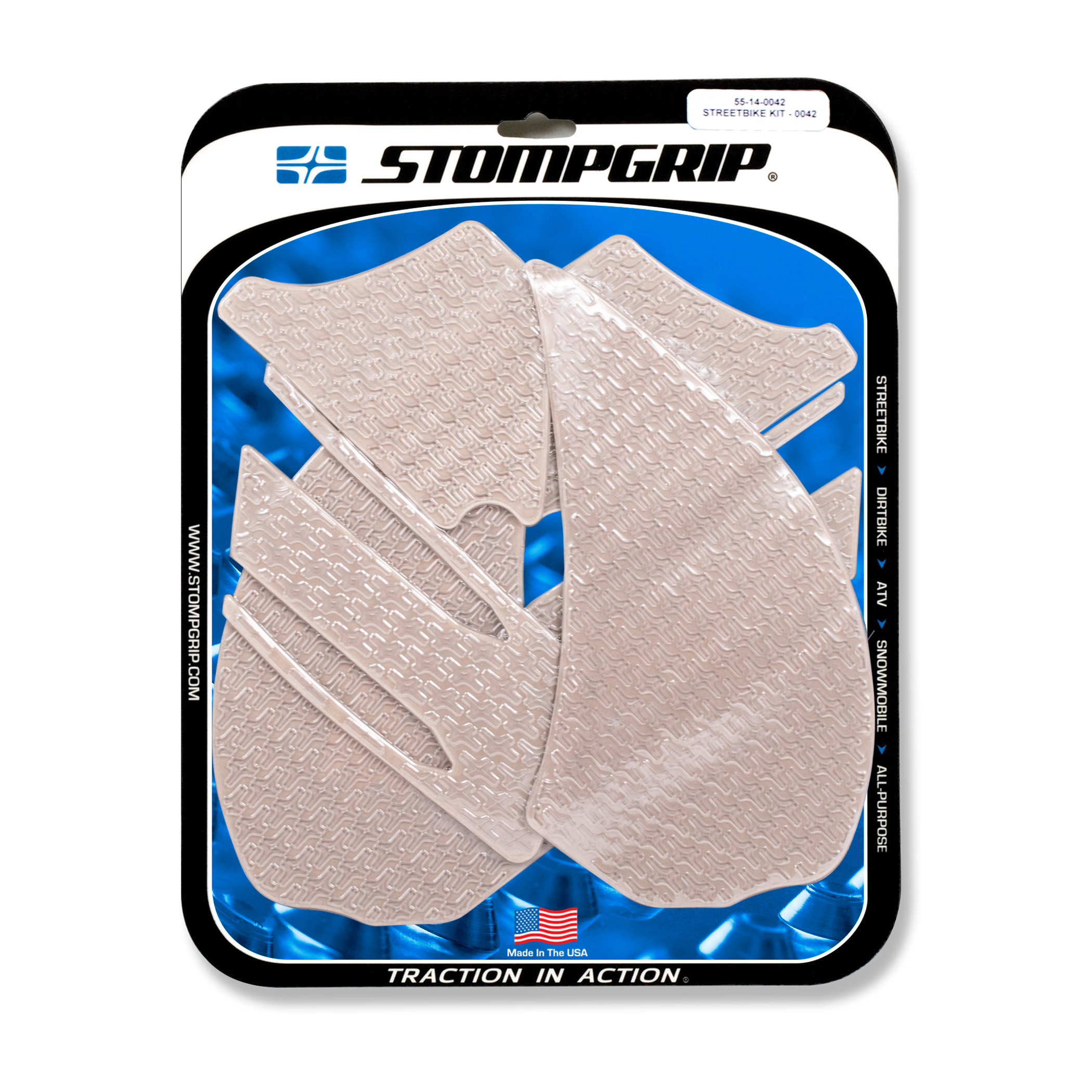 Almohadillas de tracción Stompgrip transparentes, para Kawasaki ZZR1400, 2012-2020