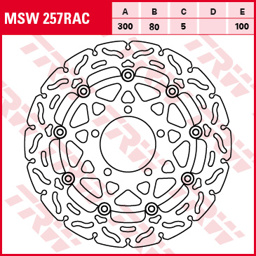 TRW disco de freno Racing flotante MSW257RAC-SP