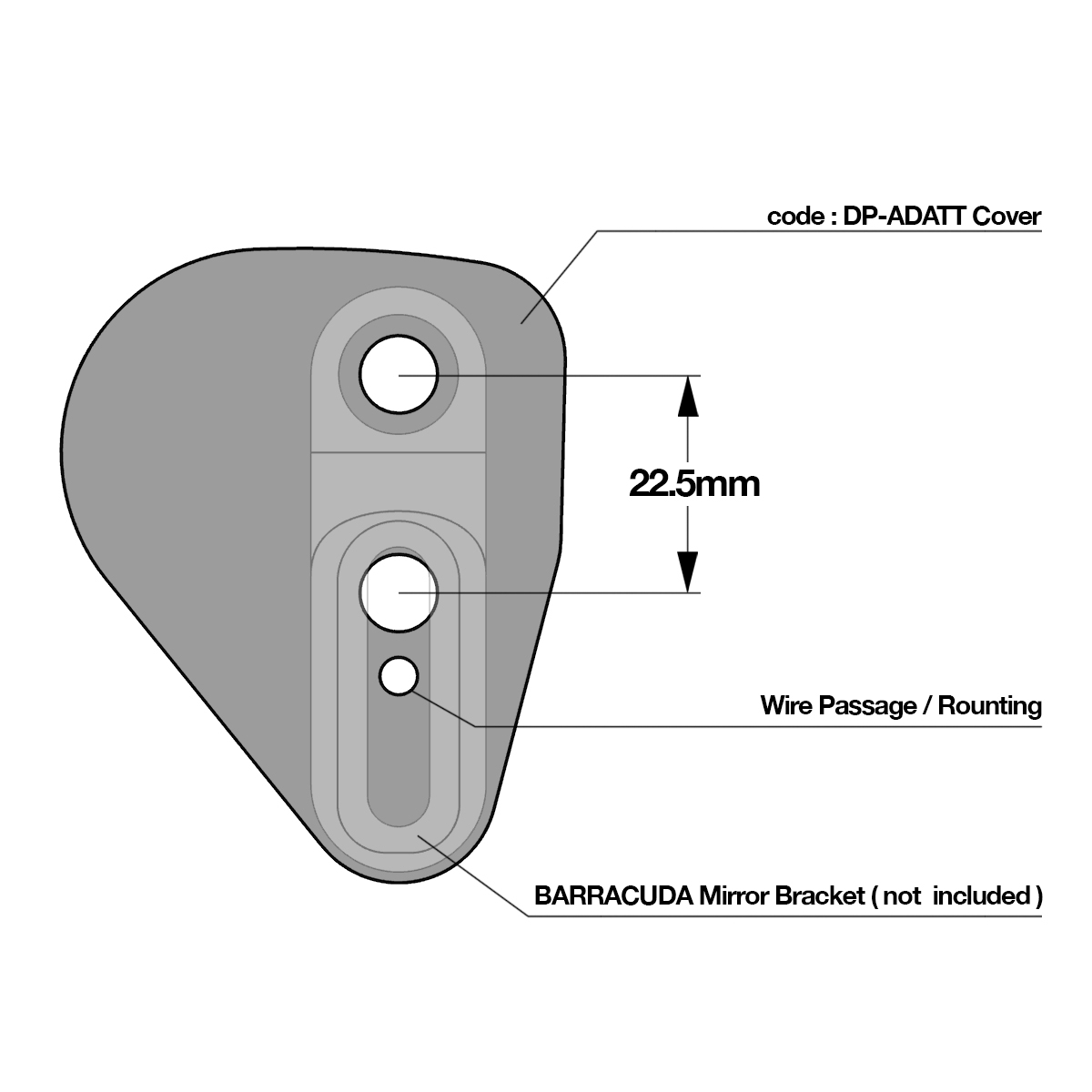 Barracuda Spiegeladapter Ducati Supersport für SKIN-AIR