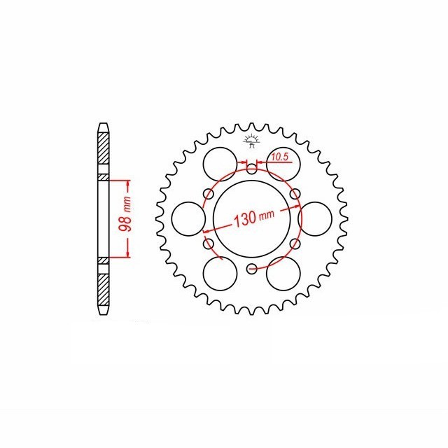 corona de Acero, 35 Dientes, Paso 630