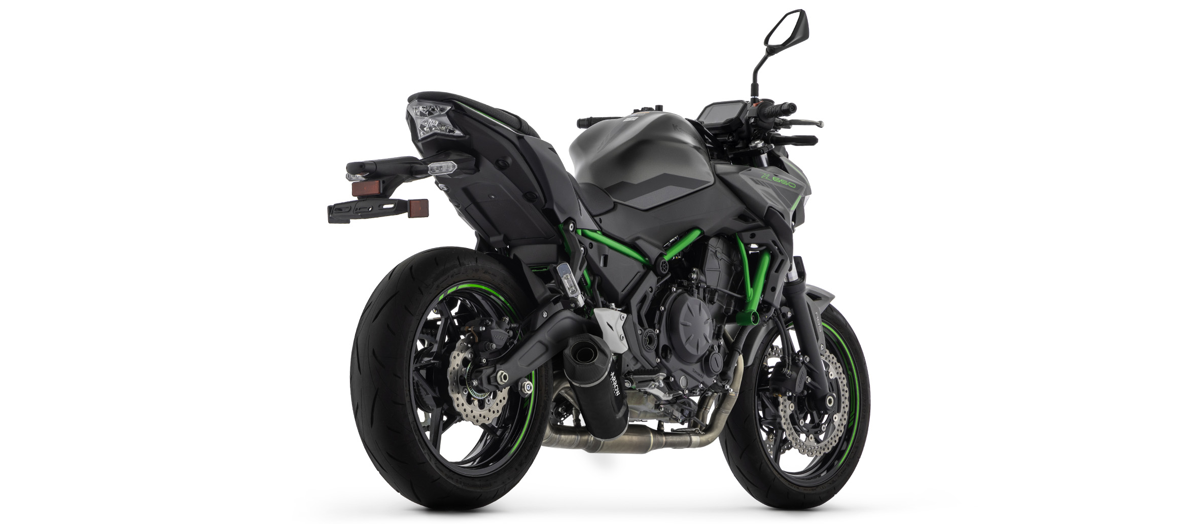 ARROW sistema de escape INDY RACE EVO negro para Kawasaki Ninja 650 (35kW), Z650 (35kW) Año del modelo 2024-