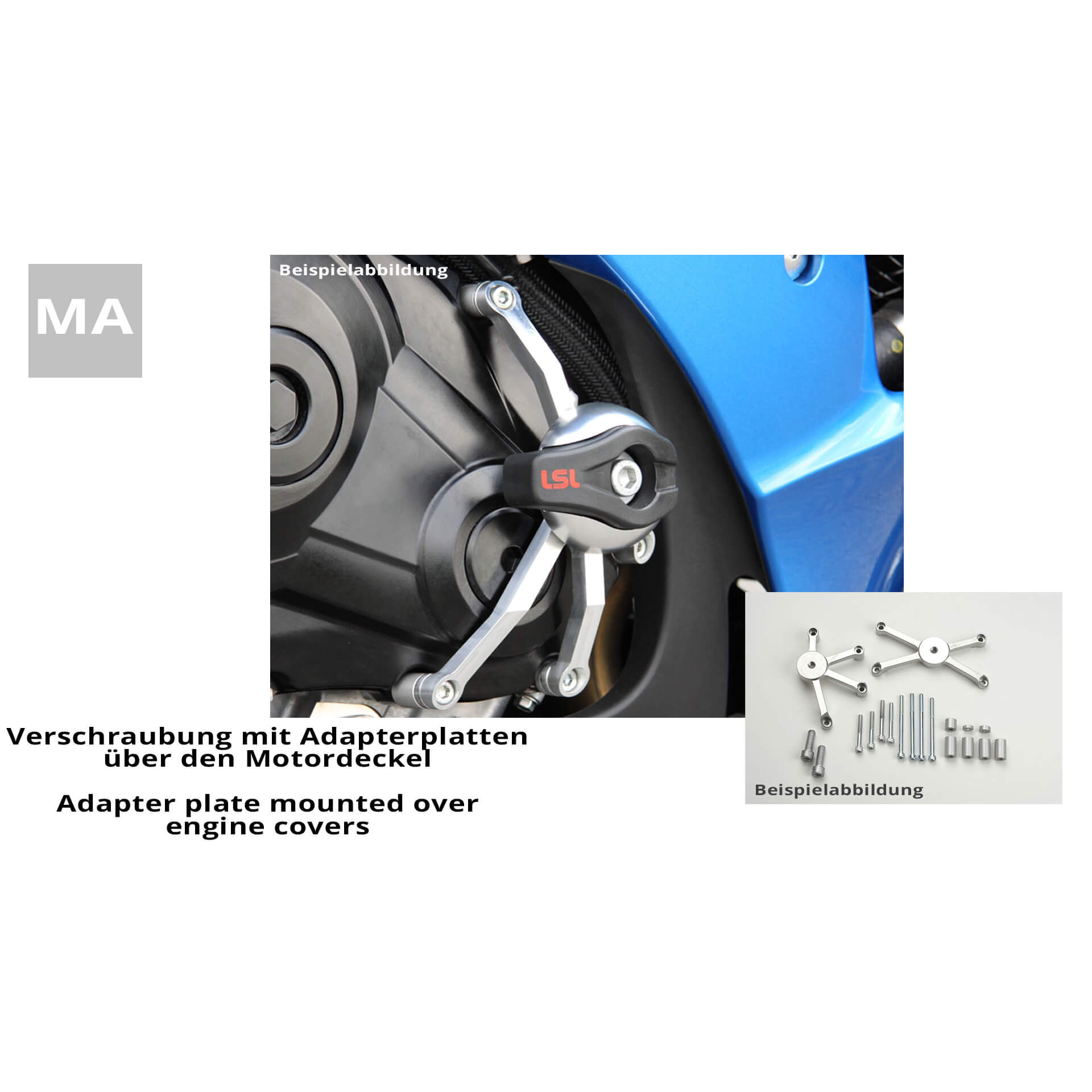 Kit de montaje de protectores de motor LSL para Honda CBR600RR, 2007-2008 (sin ABS)