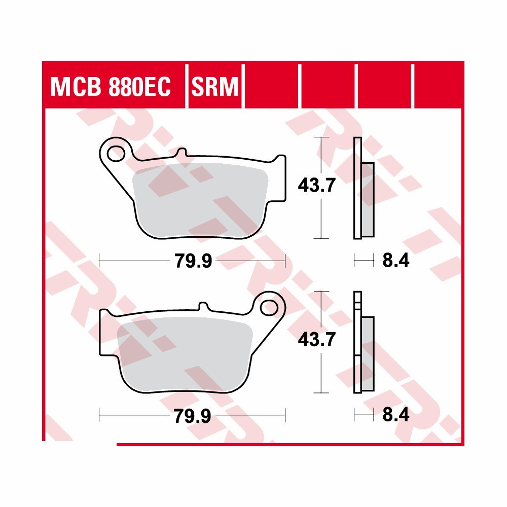 Juego de pastillas de freno TRW Sinter Scooter MCB880SRM Trasero