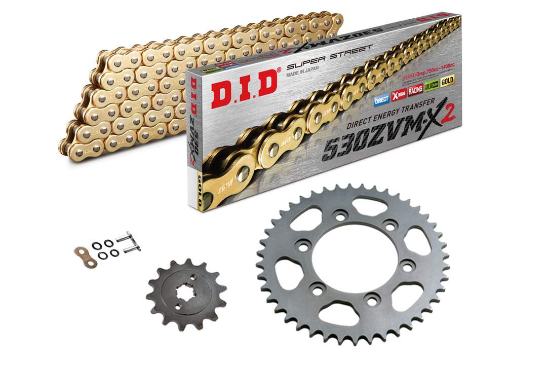 Kit de cadena DID cadenansatz con 530ZVM-X2 cadena, color oro, para Kawasaki Z400D1/4, tipo K4, año del modelo 1974-1977